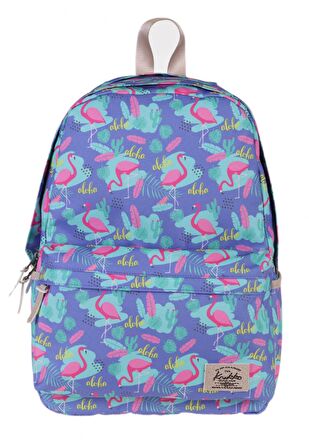 Kaukko Nature Flamingo ve Aloha Baskılı İlk ve Ortaokul Sırt Çantası