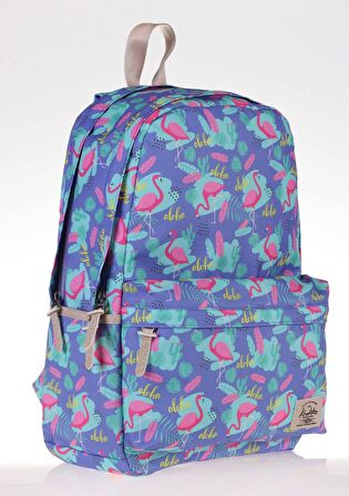 Kaukko Nature Flamingo ve Aloha Baskılı İlk ve Ortaokul Sırt Çantası