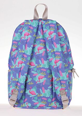 Kaukko Nature Flamingo ve Aloha Baskılı İlk ve Ortaokul Sırt Çantası