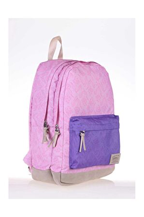 Kadın Kaukko Kız Wichlight Pink Flowers Sırt Çantası K1338