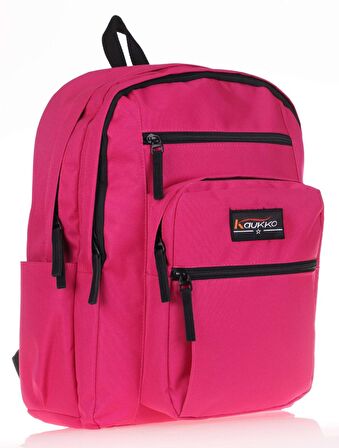 Kaukko Full Pocket Okul ve Günlük Sırt Çantası - Fuşya