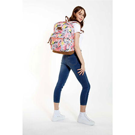 Kaukko Safari Sırt Çantası Roze Flowers K1447