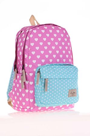 Kaukko Colorful 2 Colors Sırt Çantası Hearts K1487