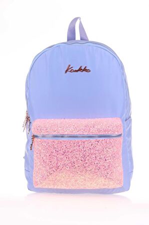 Kaukko Bright Sırt Çantası Taşlı Floral Mavi K1521