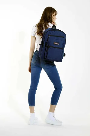 Kaukko Full Pocket Okul Sırt Çantası Laivert K1601