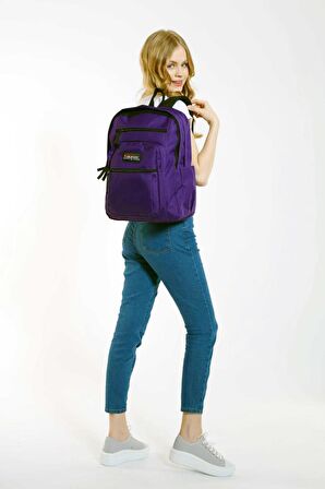 Kaukko Full Pocket Okul Sırt Çantası Koyu Mor K1605