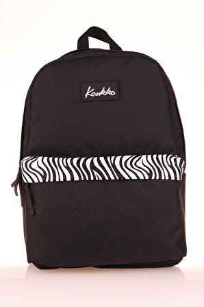 Kaukko Basic Colors Okul Sırt Çantası Siyah Zebra K1626