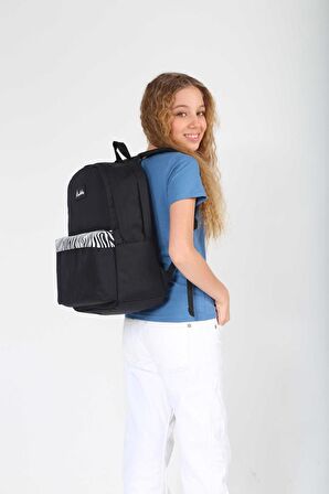 Kaukko Basic Colors Okul Sırt Çantası Siyah Zebra K1626