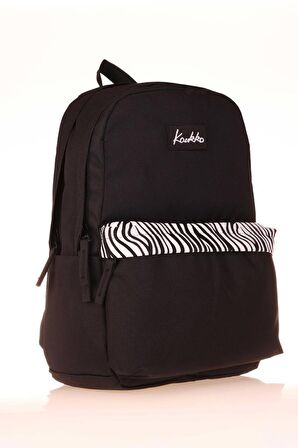 Kaukko Basic Colors Okul Sırt Çantası Siyah Zebra K1626