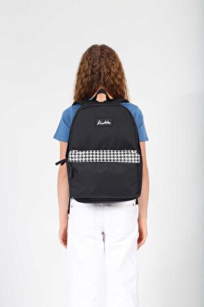 Kaukko Basic Colors Okul Sırt Çantası Siyah Patern K1628