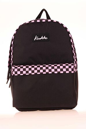 Kaukko Basic Colors Okul Sırt Çantası Pembe Check K1631