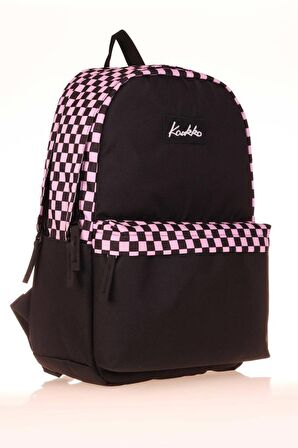 Kaukko Basic Colors Okul Sırt Çantası Pembe Check K1631