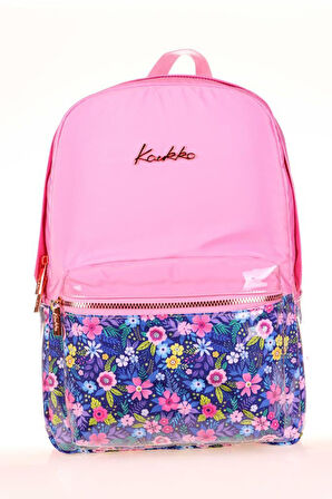 Kaukko Soft Floral Sırt Çantası Pink K1732