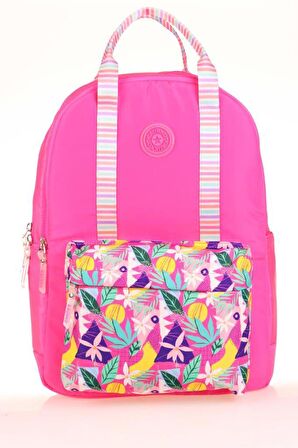 Kaukko Double Stripe Sırt Çantası Pink K1762