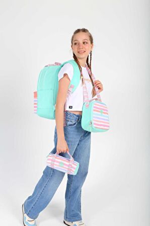 Kaukko Double Stripe Sırt Çantası Mint K1767