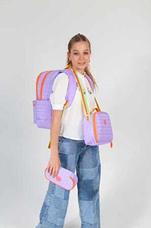 Kaukko Quilted Sırt Çantası Lilac K1772
