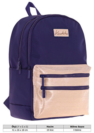 Kaukko Magic Dreams Kız Çocuk Dört Bölmeli Lacivert Okul Sırt Çantası (İlkokul+Ortaokul) - K1814