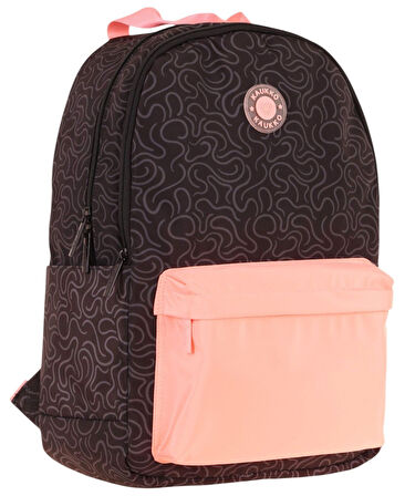 Kaukko Double Colors Üç Bölmeli Kız Çocuk Okul ve Günlük Sırt Çantası - Siyah Pembe - K1836