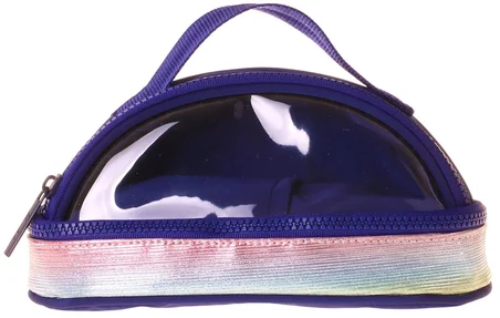 Kaukko Navy Blue Rainbow Parlak Kumaş Detaylı (Lacivert - Çok Renkli) Kız Çocuk Kalem Çantası/Kalemlik - K1864