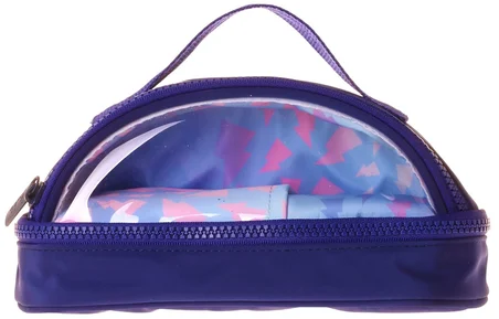 Kaukko Navy Blue Lightning Parlak Kumaş Detaylı (Lacivert - Pembe) Kız Çocuk Kalem Çantası/Kalemlik - K1866