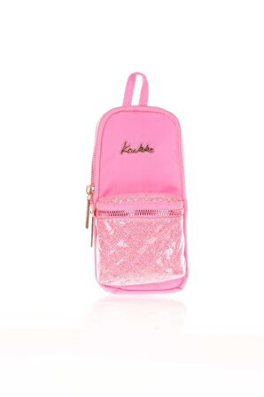 Kaukko Bright Junior Bag Kalem Çantası Kapitone Pembe K2463