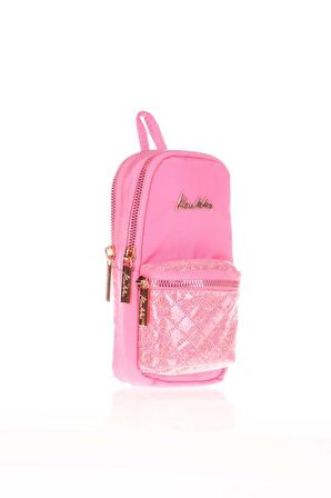 Kaukko Bright Junior Bag Kalem Çantası Kapitone Pembe K2463