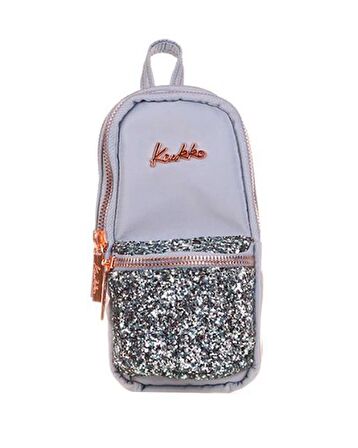 Kaukko Junior Bag Bright Kalem Çantası Taşlı Gri K2557