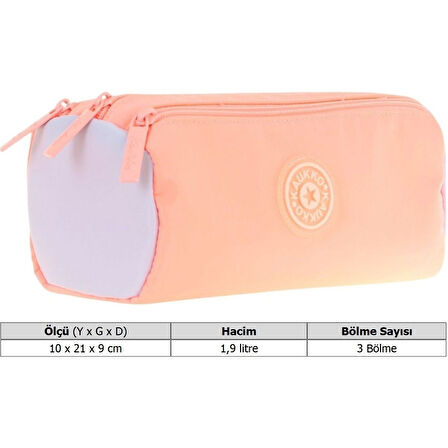 Kaukko Quıck 3 Bölmeli Kalem Çantası (salmon)