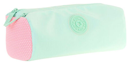 Kaukko İki Bölmeli Kız Çocuk Okul Kalem Çantası - Su Yeşili Pembe - K2737
