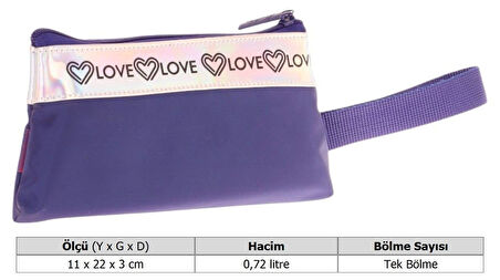 Kaukko Mirror Cüzdan Tipi Tek Bölmeli Kız Çocuk Okul Kalemliği - Lacivert - K2754