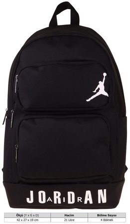 Jordan Air Cleveland Black Siyah Erkek Çocuk Okul ve Günlük Sırt Çantası - Q3168