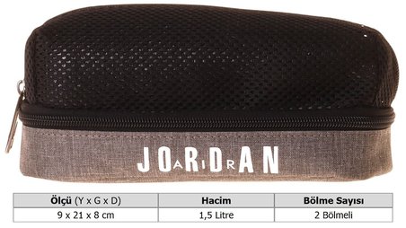 Jordan Air Houston Grey Erkek Çocuk Gri Üç Gözlü Kalemlik/Kalem Çantası - Q3177