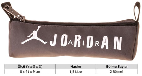 Jordan Air Brooklyn Grey Gri Erkek Çocuk İki Bölmeli Kalem Çantası/Kalemlik - Q3183