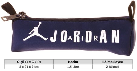 Jordan Air Brooklyn Navy Blue Lacivert Erkek Çocuk İki Bölmeli Kalem Çantası/Kalemlik - Q3185