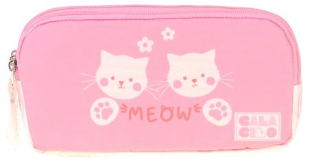 CalaCilo Kız Çocuk İlkokul Kalem Çantası - Kedi Baskılı Pembe Renk (Cat) - C4040