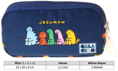 CalaCilo Erkek Çocuk İlkokul Kalem Çantası - Joguman Baskılı Lacivert Renk (Joguman) - C4076