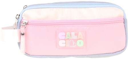 CalaCilo Cloudy Pembe Mavi Renkli Kız Çocuk Üç Gözlü Kalem Çantası - Pembe - Mavi - C4088