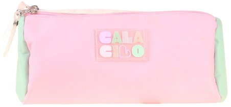 CalaCilo Kız Çocuk Scales Pembe Yeşil Renkli İki Bölmeli Kalem Çantası Okul Kalemliği - C4097