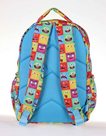 Kaukko Kids&Love Kırmızı Sevimli Canavarlar İlkokul Sırt Çantası - Erkek Çocuk