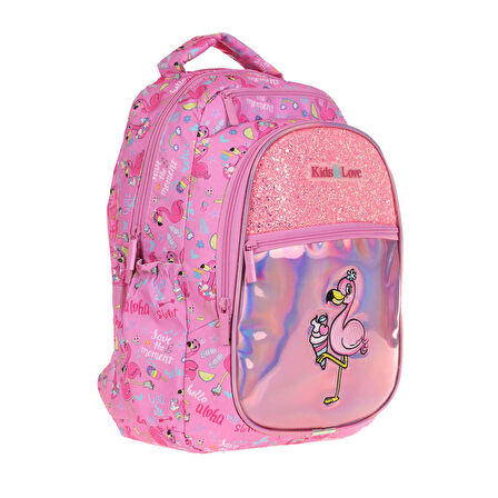 Kaukko Kids&Love Sırt Çantası Aynalı-Taşlı Flamın L5095