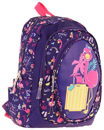 Kaukko Kids Okul Sırt Çantası Leather Flamingo L5223