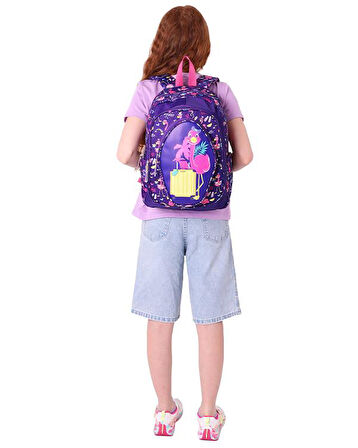 Kaukko Kids Okul Sırt Çantası Leather Flamingo L5223
