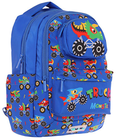 Kaukko Toys Erkek Çocuk 3D Kamyon Şekilli İlkokul ve Günlük Sırt Çantası - Mavi - L5255