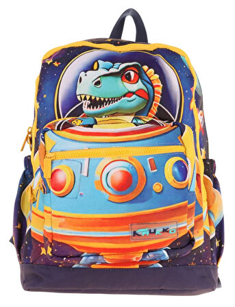 Kaukko Dört Bölmeli (Erkek Çocuk - Mavi Sarı - Astrnot Dinazor) - İlkokul Okul Sırt Çantası - L5273