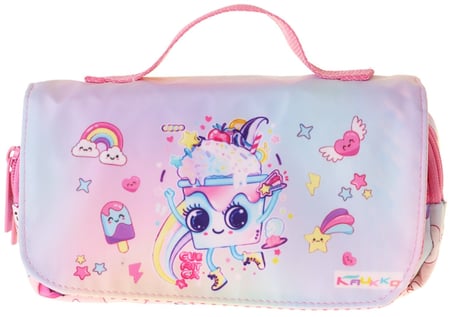 Kaukko Kids Taşıma Askılı Kız Çocuk Dondurma Desenli Şık Kalem Çantası (Pembe) - L5285