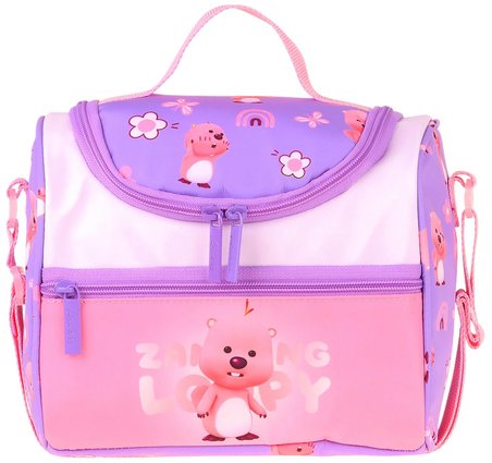 Kaukko Kids Kız Çocuk Loopy Baskılı Isı Yalıtımlı Okul Beslenme Çantası (Lila - Pembe) - L5304