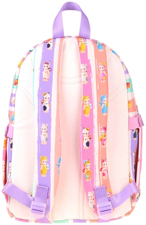 Kaukko Kids Dört Bölmeli Kız Çocuk Cat Life Baskılı Mor - Krem Okul Sırt Çantası - L5313