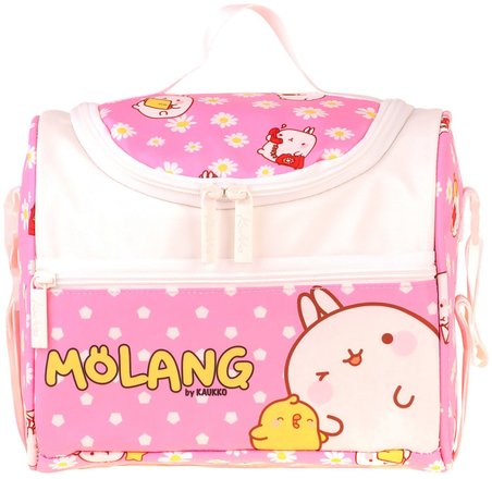 Kaukko Kids Kız Çocuk Molang Baskılı Isı Yalıtımlı Okul Beslenme Çantası (Pembe - Sarı) - L5319