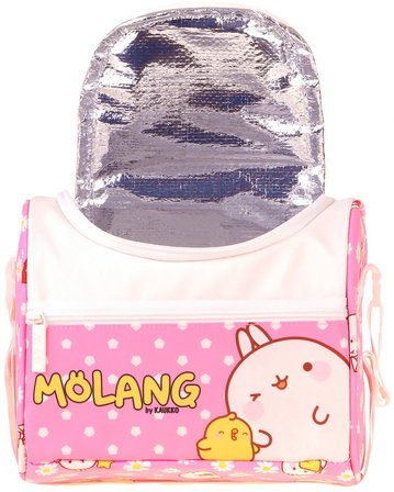 Kaukko Kids Kız Çocuk Molang Baskılı Isı Yalıtımlı Okul Beslenme Çantası (Pembe - Sarı) - L5319