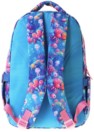 Kaukko Kids Kız Çocuk Mercan ve Denizkızı Baskılı (Coral) Altı Bölmeli İlkokul Sırt Çantası - L5323